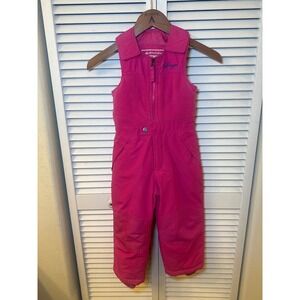 Snozu Girls Pink Fleece Lined Snow Bibs Insulated Overalls 4T